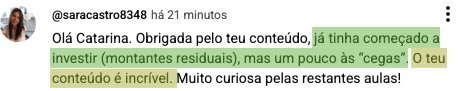 Feedback de participante